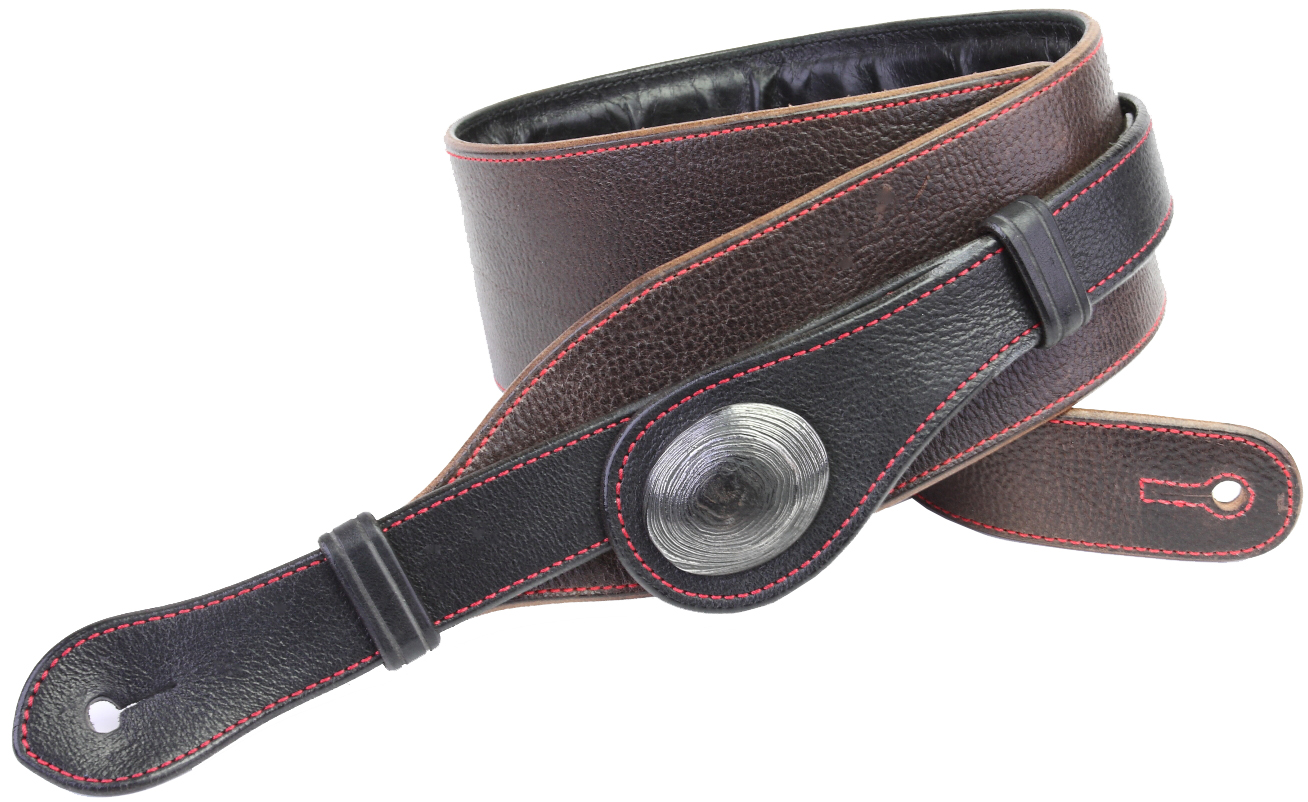 Kožený kytarový popruh  JIMMY Hnědý